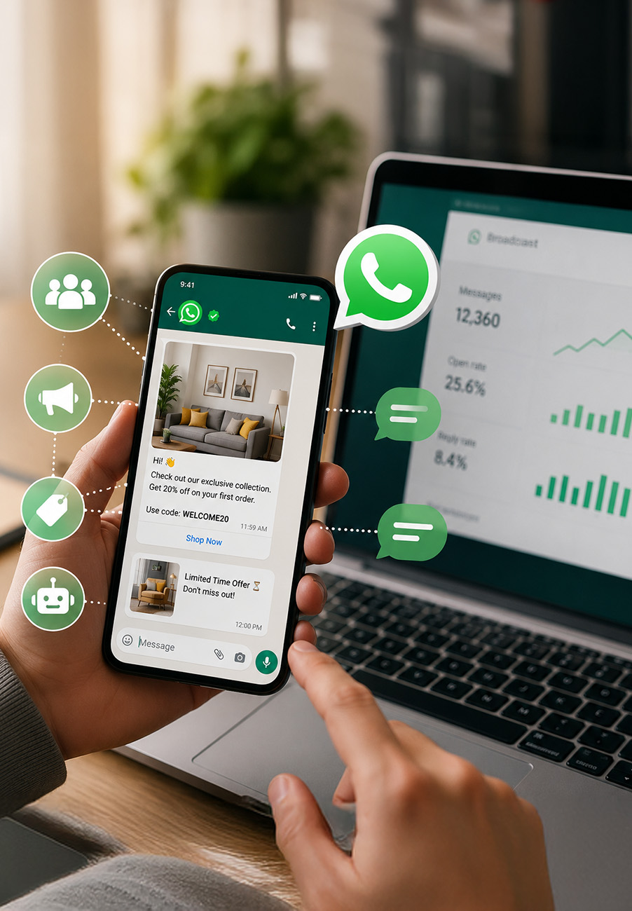 SMS and WhatsApp marketing automation Dubai