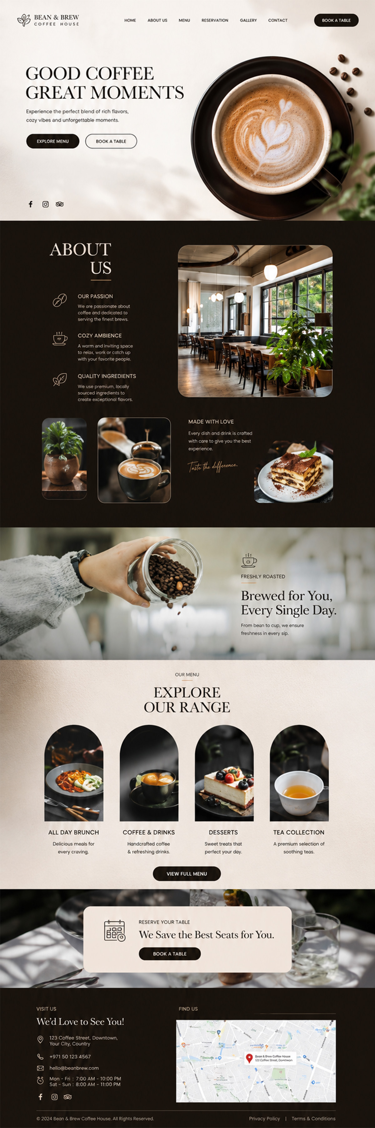Restaurant website demo concept