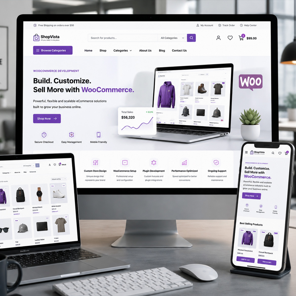 Custom WordPress Design and WooCommerce Dubai